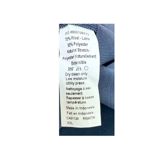 Lauren Ralph Lauren Mens XXL Blue Suit Vest Wool Blend Adjustable Back Strap NWT - Picture 5 of 5